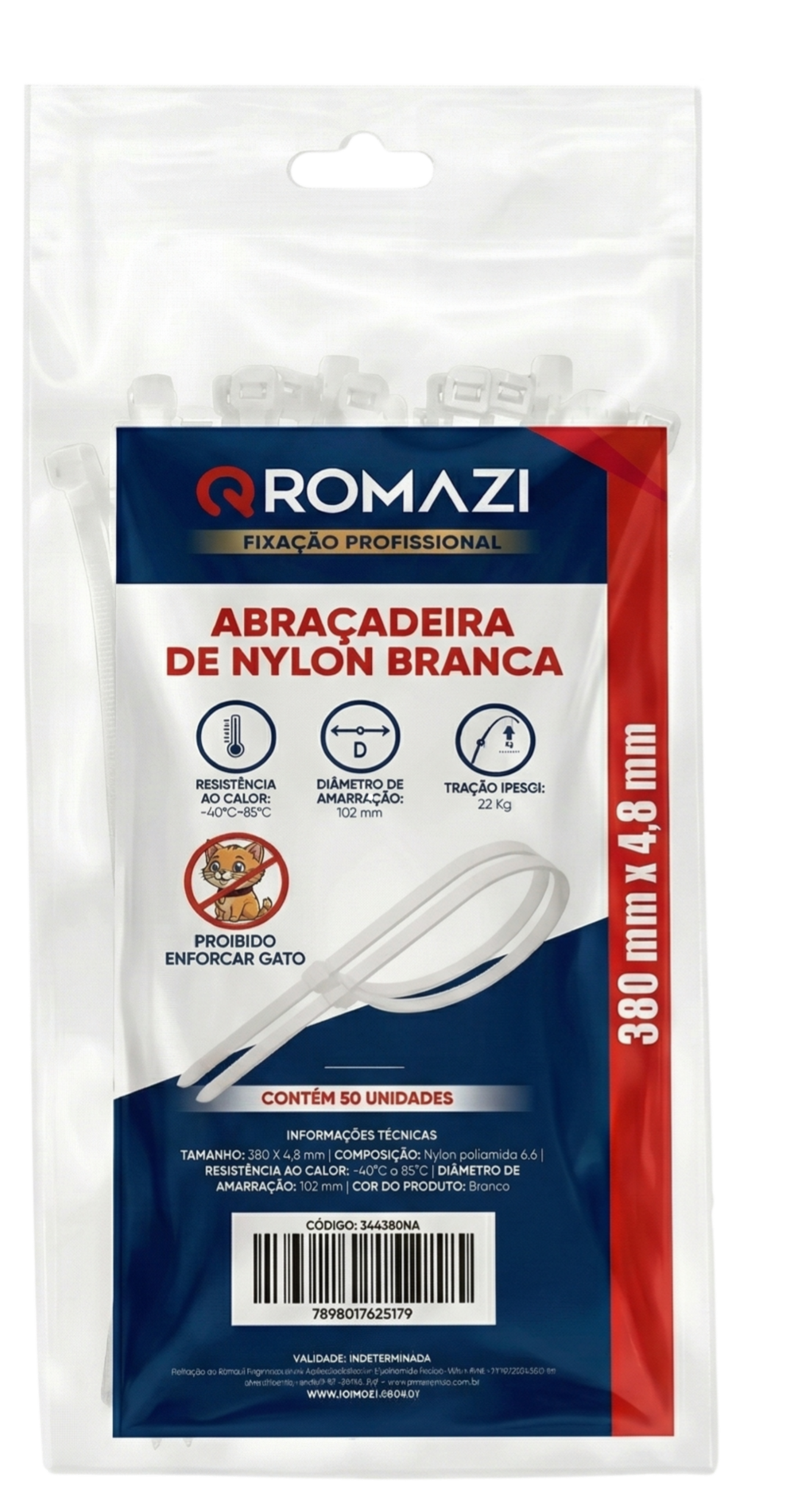 Abraçadeira de Nylon Branca