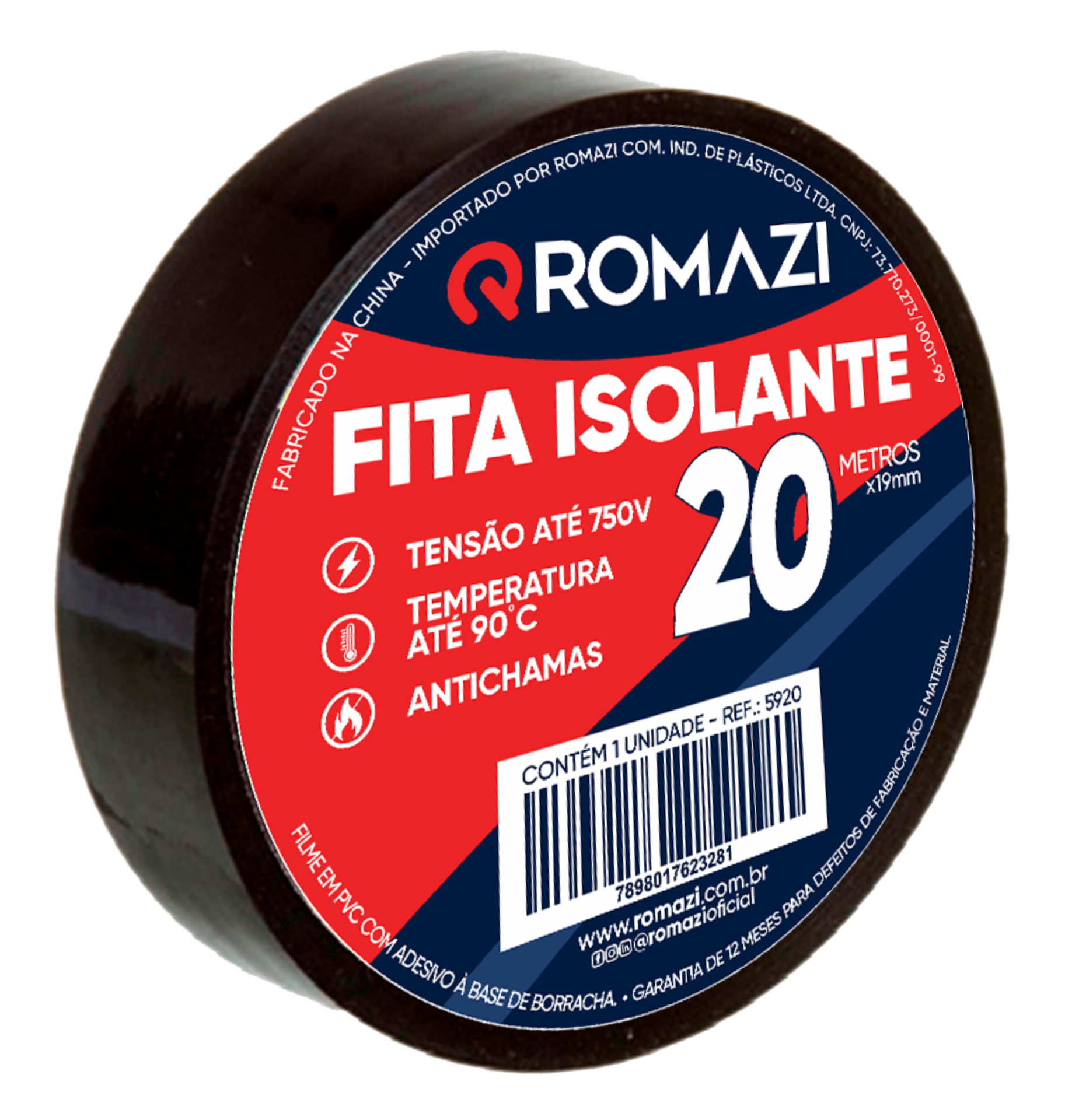 Fita Isolante Antichama 20m x 19mm