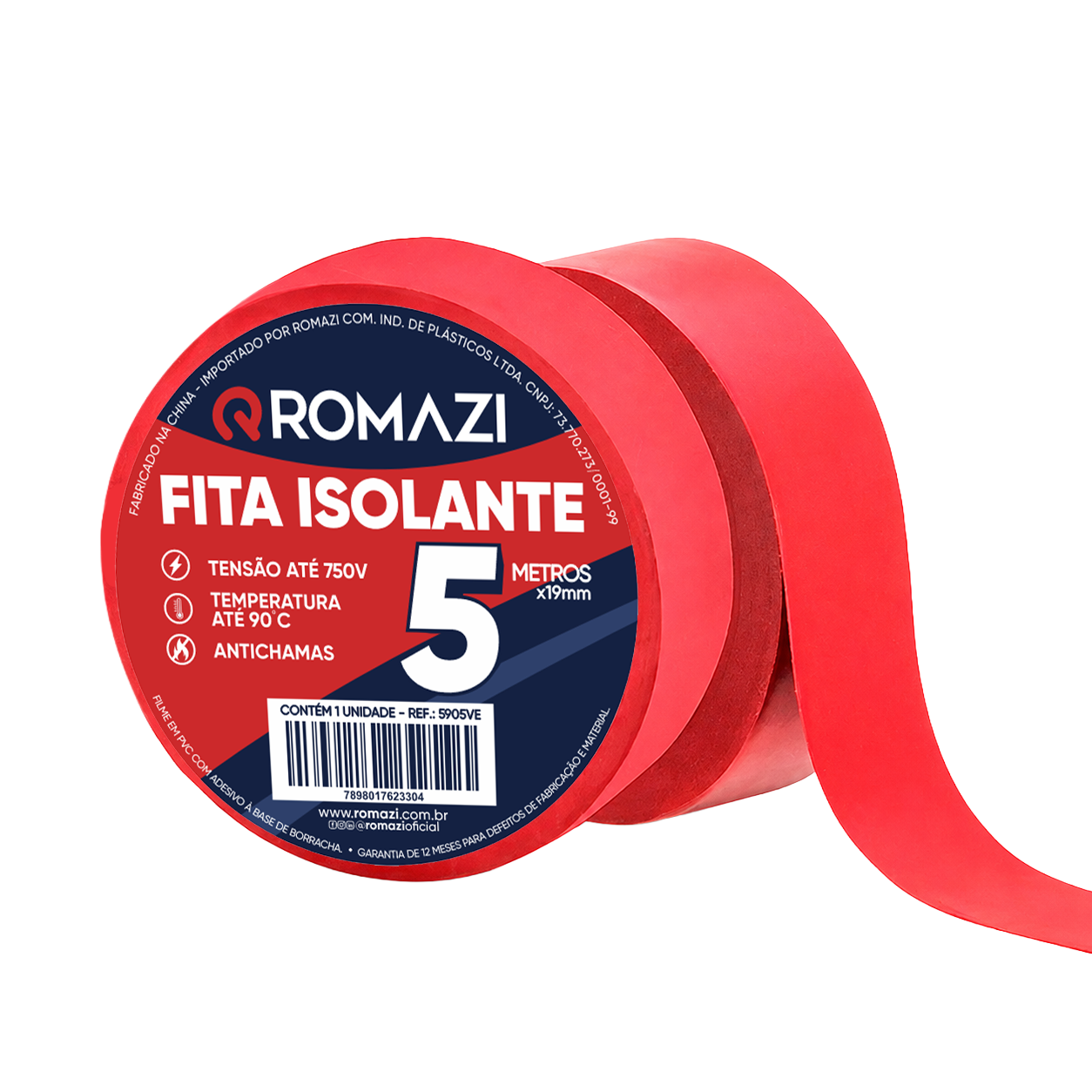 Fita Isolante Antichama 5m x 19mm