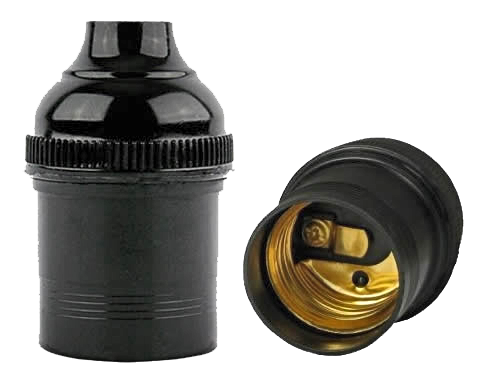 Soquete E-27 Simples 4A Preto
