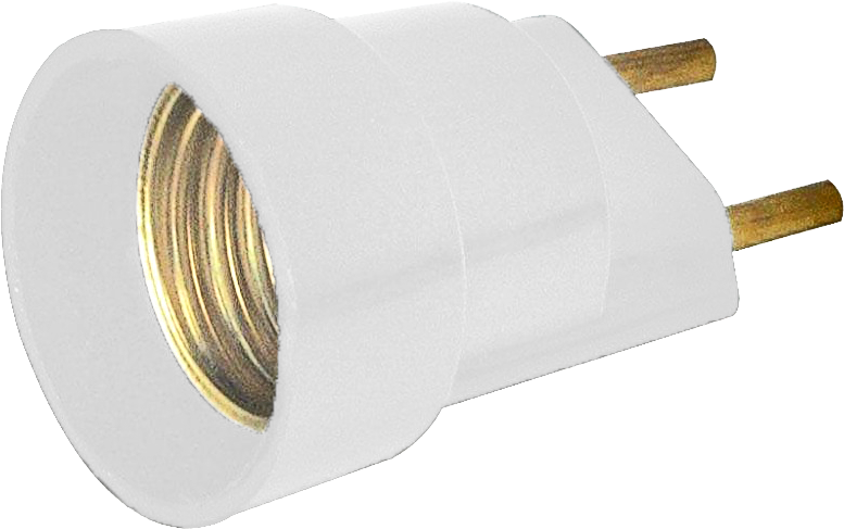 Soquete E-27 Adaptador c/ Plugue 2P 4A 250V~ Branco
