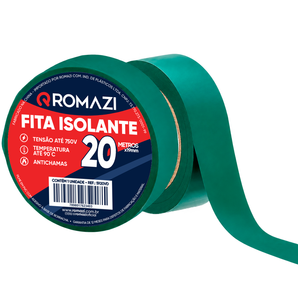 Fita Isolante Antichama 20m x 19mm