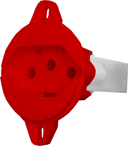 Condulete Redondo 1 Tomada 2P+T 10A — Vermelho