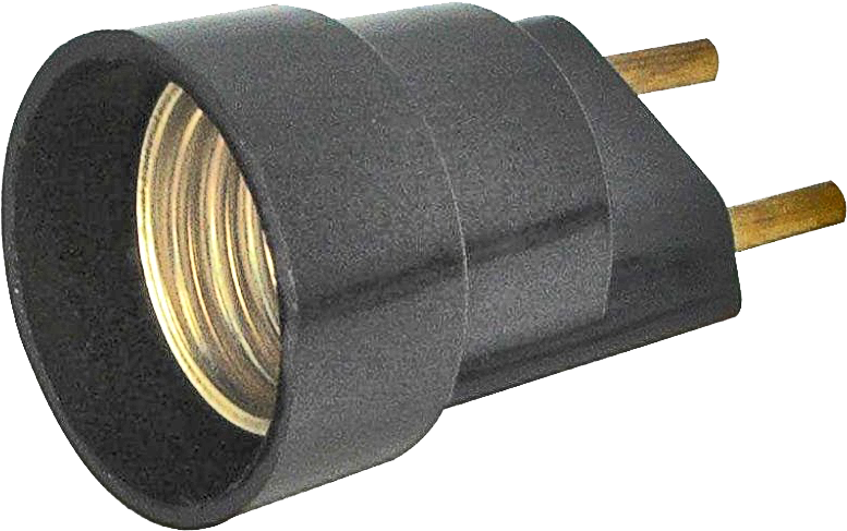 Soquete E-27 Adaptador c/ Plugue 2P 4A 250V~ Preto