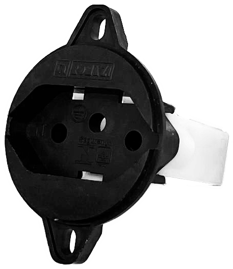 Condulete Redondo 1 Tomada 2P+T 10A — Preto