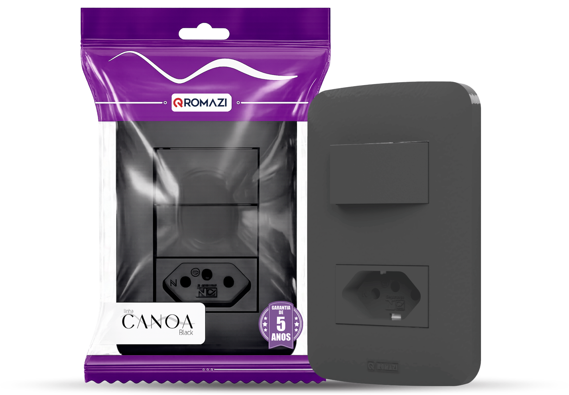 Embalagem e produto montado da Linha Canoa Black